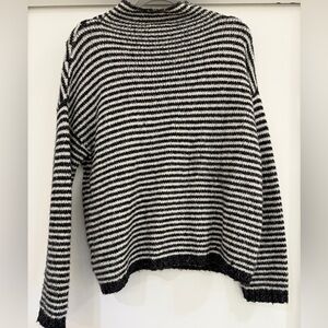 Anthropologie Black and White Striped Sweater-S